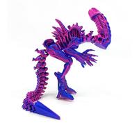 KXWDKJ 3D Impreso Animales Grande 3D Impreso Serpiente Articulada con Ojos Realistas para Hogar Oficina Escritorio Ejecutivo Decoración-Blue Red