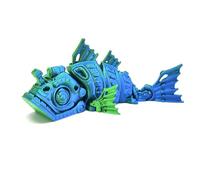 KXWDKJ 3D Printed Animals Mini 3D Printer Animals Rape Mecánico Articulado para Decoración de Home Office, Escritorio Ejecutivo, Regalos de Fantasía-Blue Green