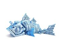 KXWDKJ 3D Printed Animals Mini 3D Printer Animals Rape Mecánico Articulado para Decoración de Home Office, Escritorio Ejecutivo, Regalos de Fantasía-Blue Silver