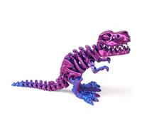 KXWDKJ 3D Printed Dinosaur 3D Prints Esqueleto de Tyrannosaurus Rex Articulado para Alivio del Estrés, Decoración de Home Office, Juguetes de Escritorio-Laser Purple||15cm/5.9in