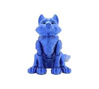 KXWDKJ Animales 3D Animales de Impresora 3D Cachorro de Lobo 21cm/11.9in para Regalos de Fantasía Sorpresa Juguetes de Escritorio-Blue Silver