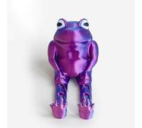 KXWDKJ Animales 3D Juguetes Impresos 3D Rana Sentada 7×9cm/2.8×3.5in Articulada para Alivio del Estrés Oficina en Casa Decoración de Escritorio Ejecutivo Juguetes-Laser Purple