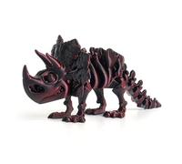 KXWDKJ Animales 3D Juguetes Impresos en 3D Triceratops para Alivio del Estrés Oficina en Casa Decoración Descompresión-Silk Red Black||15cm/5.9in