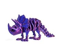 KXWDKJ Animales 3D Juguetes Impresos en 3D Triceratops para Alivio del Estrés Oficina en Casa Decoración Descompresión-Silk Red Blue||22cm/8.7in
