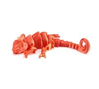 KXWDKJ Animales impresos en 3D, animales articulados, camaleón, articulación de cuerpo completo para decoración de escritorio ejecutivo de oficina en casa (15 cm, seda rojo dorado)