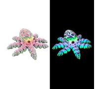 KXWDKJ Animales Impresos en 3D Juguetes Impresos en 3D Pulpo con Ojos Simulados Articulado para Regalos Fantasía Sorpresa Decoración de Acuario-Rainbow Glow-in-The-Dark