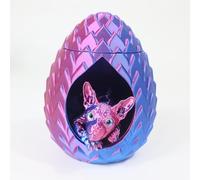 KXWDKJ Animales Impresos en 3D Mini Animales Gato Sphynx y Cama para Gato Set Articulado para Regalos Fantasía Sorpresa-Laser Purple