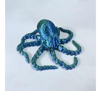 KXWDKJ Animales Impresos en 3D Mini Juguetes Impresos en 3D Pulpo Articulado para Alivio del Estrés Decoración Escritorio Hogar Oficina-Laser Green||19cm/7.5in