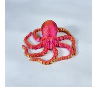 KXWDKJ Animales Impresos en 3D Mini Juguetes Impresos en 3D Pulpo Articulado para Alivio del Estrés Decoración Escritorio Hogar Oficina-Laser Red||19cm/7.5in