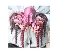 KXWDKJ Animales Impresos en 3D Mini Juguetes Impresos en 3D Pulpo Articulado para Alivio del Estrés Decoración Escritorio Hogar Oficina-Black Red||43cm/16.9in