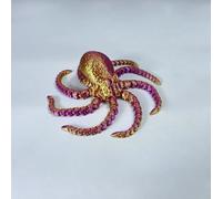 KXWDKJ Animales Impresos en 3D Objetos Impresos en 3D Pulpo Articulado para Alivio del Estrés Decoración Escritorio Hogar Oficina-Purple Gold||19cm/7.5in