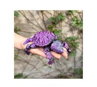 KXWDKJ Animales Mini Impresos en 3D Tortuga Caimán Boca Móvil Articulada para Regalos Fantasía Sorpresa Acuario-Black Purple||19cm/7.5in