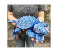 KXWDKJ Animales Mini Impresos en 3D Tortuga Caimán Boca Móvil Articulada para Regalos Fantasía Sorpresa Acuario-Blue Silver||33cm/13in