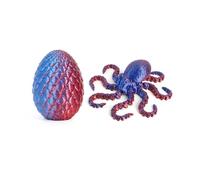 KXWDKJ Artículos Impresos en 3D Animales Impresora 3D Pulpo con Huevo para Decoración Hogar Oficina Regalos Fantasía Sorpresa Paisajismo Acuario-Laser Red Blue