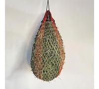KXWDKJ Bolsa de alimentación para caballos, redes de heno para caballos de alimentación lenta, agujeros de 1.5 pulgadas, color rojo y negro, solución de alimentación más saludable (4 unidades, 36