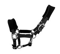 KXWDKJ Cabestro cabestro de cabestro de 25 mm de ancho, forro polar de polipropileno más cojín de esponja para evitar arañazos de caballos para entrenamiento de caballos (negro, XL)