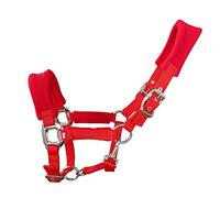 KXWDKJ Cabestro cabestro de cabestro de 25 mm de ancho, forro polar de polipropileno más cojín de esponja para evitar arañazos de caballos para entrenamiento de caballos (rojo, S)