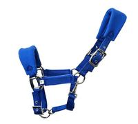 KXWDKJ Cabestro cabestro de cabestro de 25 mm de ancho, forro polar de polipropileno más cojín de esponja para evitar arañazos de caballos para entrenamiento de caballos (azul, M)
