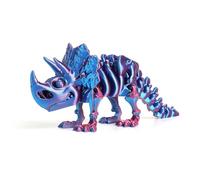 KXWDKJ Dinosaurio Impreso en 3D Triceratops Impreso en 3D para Alivio del Estrés Oficina en Casa Decoración Descompresión-Silk Light Blue Red||15cm/5.9in