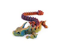 KXWDKJ Dragón Impreso 3D Animal Impreso 3D Gran Dragón Cornudo 30×9.5cm/11.8×3.7in Articulado para Oficina en Casa Decoración de Escritorio Ejecutivo Regalos Fantasía Sorpresa-Neon City