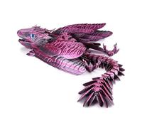KXWDKJ Dragón Impreso 3D Juguetes Impresos 3D Dragón Emplumado Articulado para Oficina en Casa Decoración de Escritorio Ejecutivo Regalos Fantasía Sorpresa-Black and Purple Gradient||22cm/8.7in