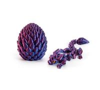 KXWDKJ Juguete Fidget Dragón Animales Fidget Dragón de Hielo con Huevo 20×10cm/7.9×3.9in Articulado para Oficina en Casa Decoración de Escritorio Ejecutivo Regalos Fantasía Sorpresa-Laser Purple