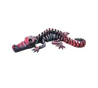 KXWDKJ Juguetes de Impresora 3D Animal Impreso en 3D Esqueleto de Cocodrilo para Alivio del Estrés Oficina en Casa Decoración de Descompresión Juguetes de Escritorio-Red Black||21cm/8.3in