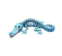 KXWDKJ Juguetes de Impresora 3D Animal Impreso en 3D Esqueleto de Cocodrilo para Alivio del Estrés Oficina en Casa Decoración de Descompresión Juguetes de Escritorio-Blue Silver||21cm/8.3in
