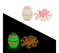 KXWDKJ Juguetes Impresora 3D Animales Articulados Pulpo con Huevo para Decoración Hogar Oficina Regalos Fantasía Sorpresa Paisajismo Acuario-Glow in The Dark Rainbow 01