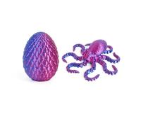 KXWDKJ Juguetes Impresora 3D Animales Articulados Pulpo con Huevo para Decoración Hogar Oficina Regalos Fantasía Sorpresa Paisajismo Acuario-Laser Blue Purple