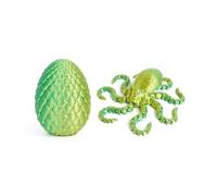 KXWDKJ Juguetes Impresora 3D Animales Articulados Pulpo con Huevo para Decoración Hogar Oficina Regalos Fantasía Sorpresa Paisajismo Acuario-Laser Yellow Green