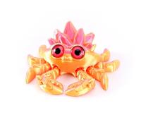 KXWDKJ Mini Animales Impresos 3D Animal Impreso 3D Cangrejo Cristal Gema 10.5×9cm Articulado para Alivio del Estrés Oficina en Casa Decoración Escritorio Ejecutivo Juguetes-Dreamy Orange
