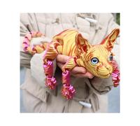 KXWDKJ Mini Animales Impresos en 3D Animales de Impresora 3D Gato Sphynx Articulado para Alivio del Estrés Decoración Escritorio Hogar Oficina-Purple Gold||50cm/19.7in
