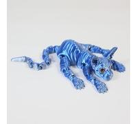 KXWDKJ Mini Animales Impresos en 3D Animales de Impresora 3D Gato Sphynx Articulado para Alivio del Estrés Decoración Escritorio Hogar Oficina-Blue Silver||23cm/9.1in