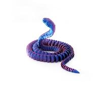 KXWDKJ Serpiente Impresa 3D Animales para Impresora 3D Cobra Articulada para Oficina en Casa Decoración de Escritorio Ejecutivo Regalos Fantasía Sorpresa-Laser Purple||55cm/21.7in