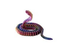 KXWDKJ Serpiente Impresa 3D Juguete Impreso 3D Cobra Articulada para Oficina en Casa Decoración de Escritorio Ejecutivo Regalos Fantasía Sorpresa-Dazzling 01||25cm/9.8in
