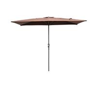 KXWOQ3ED Sombrilla de Patio de Media Rectangular, 250 x 130 x 240 cm Sombrilla de Balcón con Manivela y 5 Varillas para Exteriores, Jardín, Terraza(Brown)