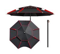 KXWOQ3ED Sombrilla de Playa Antiviento Sombrilla Grande para Pescar, Resistente al Viento, Protección UV, Plegable e Inclinable, para Patio, Viajes y Camping(200cm/6.5ft)