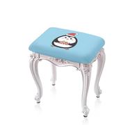 Kxyudcn Juego de 2 fundas rectangulares para taburetes de bar con diseño de pingüino azul claro, a prueba de polvo, con banda elástica para interiores, bodas, fiestas