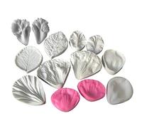 KY-BORED Juego de 5 Moldes de Silicona con Vetas de Flores Fondant Rose Veined Mold para decoración de Pasteles