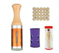 Kyaoayo Kit de moxibustión, moxibustión, moxa, kit de moxa. El juego incluye un palo de masaje giratorio de jade 20 cilindros moxa, una cubierta protectora contra el calor y una tarjeta de puntos de