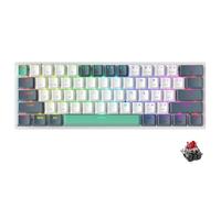 KyAPDmrxn Teclado mecánico K500-B61W trimodo 60% ANSI Latam-ES diseño inalámbrico Hot-Swap Compatible con Juegos de PC(ANSI Red Switch)