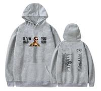 Kybba Merch - Sudadera unisex con capucha de manga larga con texto en inglés «How Bad You Suh», gris, XS