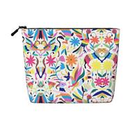 Kycvds Bolsa de cosméticos pequeña con diseño de animales otomíes mexicanos, bolsa de almacenamiento de accesorios de viaje, caja de cosméticos, regalo de cumpleaños, regalo de Navidad, hermoso, Black