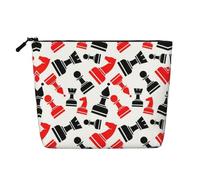 Kycvds Bolsa de cosméticos pequeña con patrón de ajedrez, accesorios de viaje, bolsa de almacenamiento, caja de cosméticos, regalo de cumpleaños, regalo de Navidad, hermoso, Black, Talla única