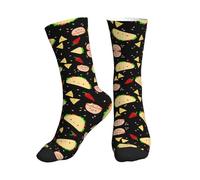 Kycvds Calcetines deportivos de tubo medio con estampado de fiesta de martes, transpirables, sin pelusas, perfectos para deportes y uso casual, senderismo y mucho más, 1 Negro, talla nica