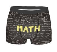 Kycvds Calzoncillos tipo bóxer para hombre, con estampado matemático, tallas S-2XL, cómodos, suaves, para viajes, correr, deportes, Negro , S