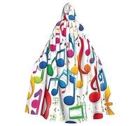 Kycvds Colorido disfraz de notas musicales para adultos, capa con capucha, informal, con capucha, bata con capucha, uniforme con capucha