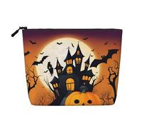 Kycvds Happy-Halloween-Vector 1 pequeña bolsa de cosméticos de viaje, bolsa de almacenamiento, caja de cosméticos, regalo de cumpleaños, regalo de Navidad, hermoso, Negro -, Talla única