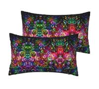 Kycvds Juego de 2 fundas de almohada de colores con estampado de arcoíris y estrellas, muy suaves, de calidad, cómodas, lavables a máquina